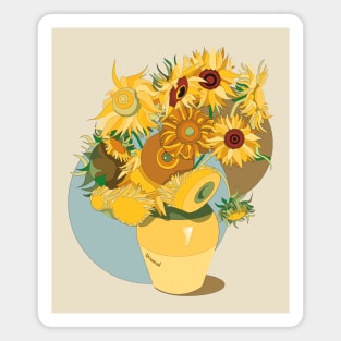 Van Gogh's modern 12 Sunflowers Magnet